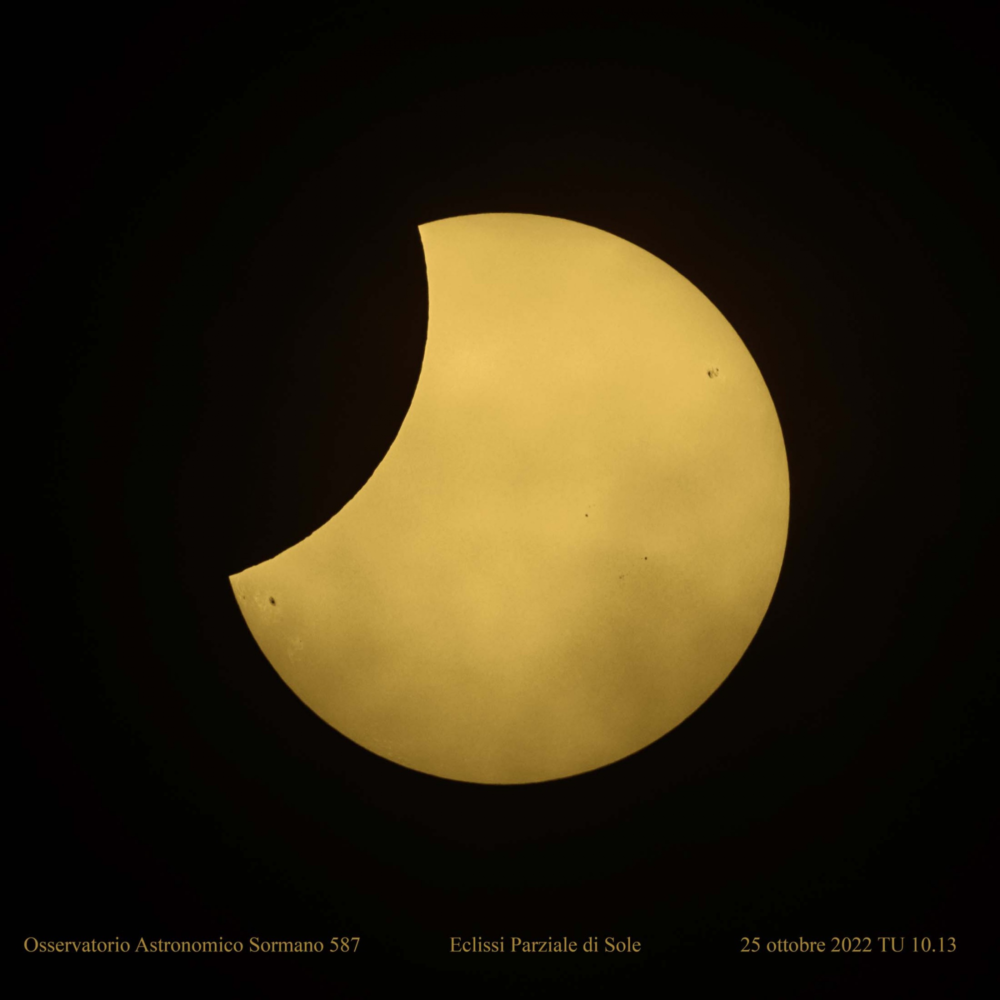 Eclissi parziale di Sole 25 ottobre 2022
