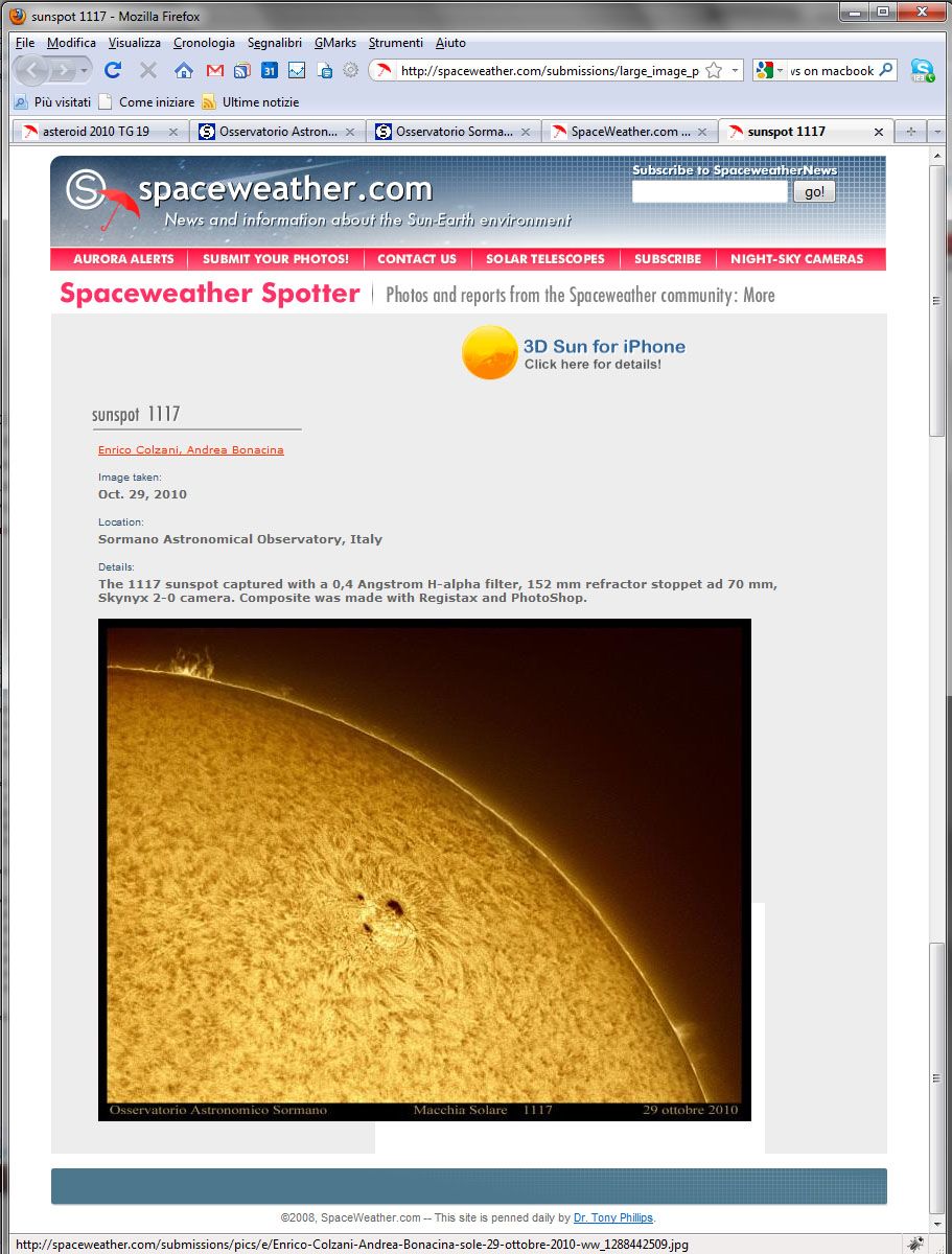 Spaceweather Sunspot 1117
