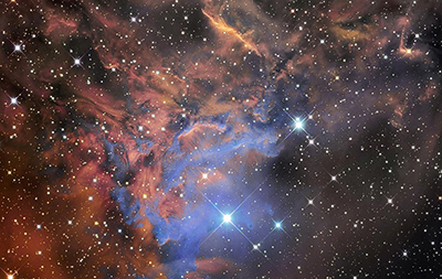 La stella fuggitiva di una nebulosa fiammeggiante